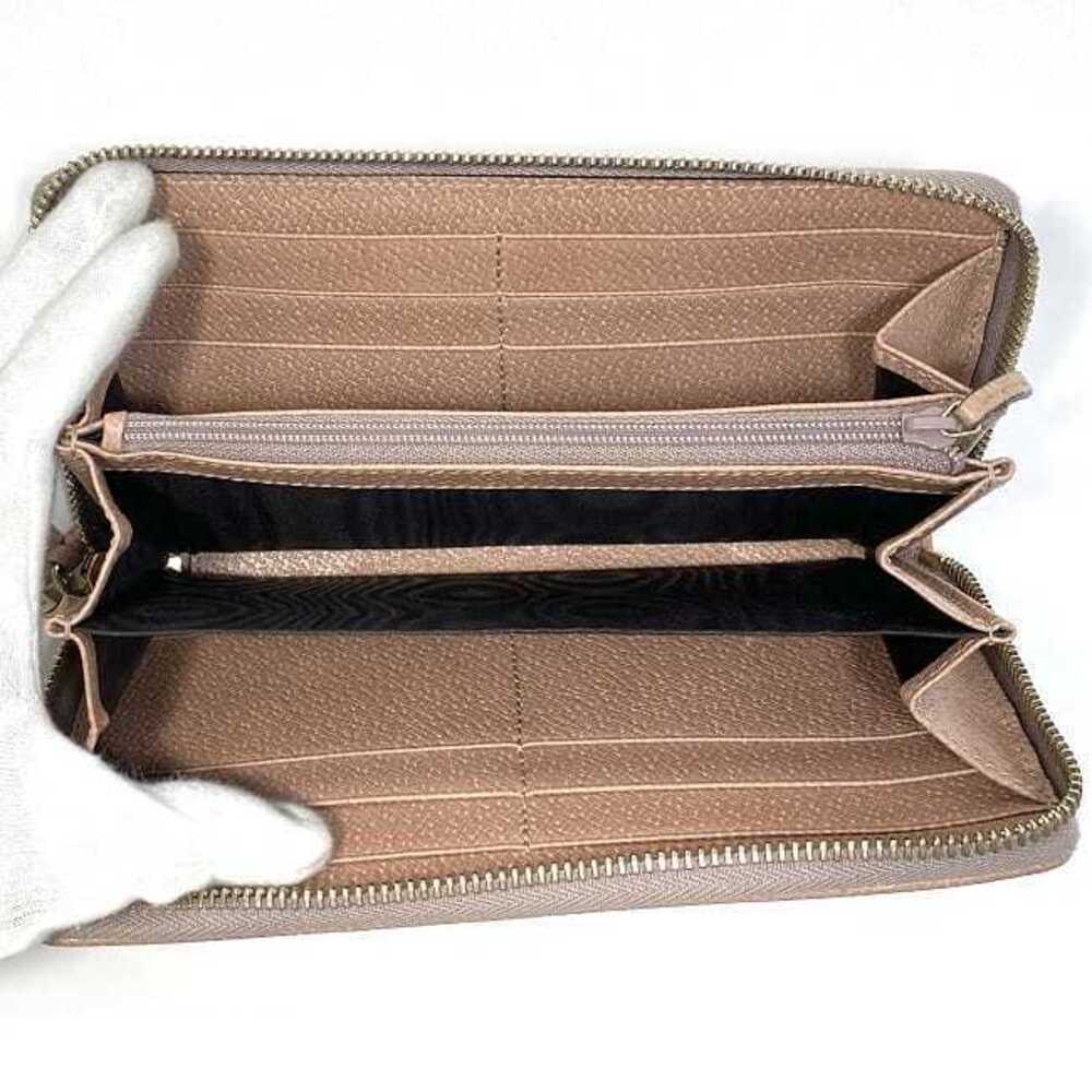 Gucci Round Zipper Long Wallet Beige Brown Pink Interlocking Canvas Leather - Picture 5 of 8